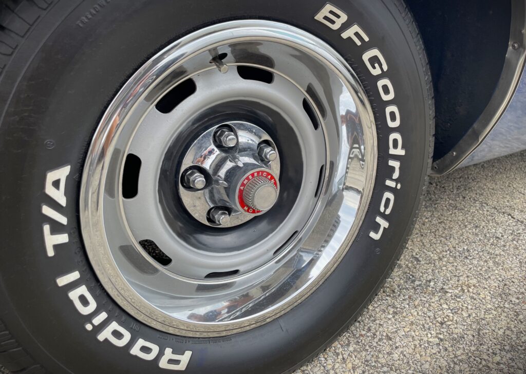 close up of wheel on an AMC Matador X